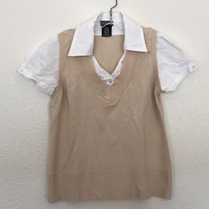 All-in-one blouse and light sweater